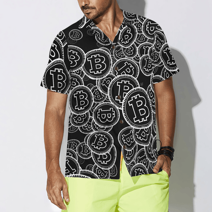 Digital Bitcoin Crypto Aloha Hawaiian Shirt For Summer, Colorful Hawaiian Shirt Outfit For Men Women, Gift For Friend, Team, Family - Cerigifts