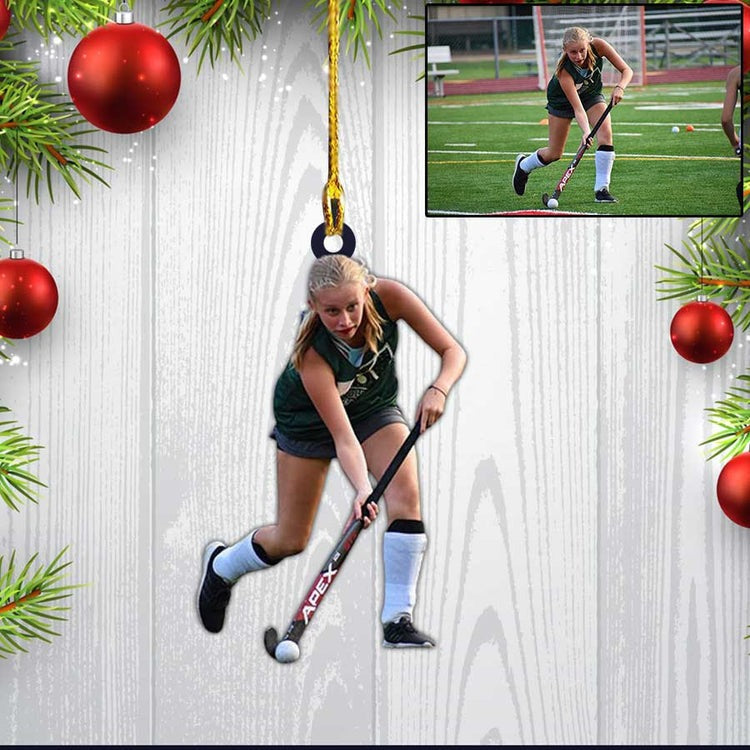 Custom Photo Women Hockey Players Acrylic Ornament, Custom Christmas Gifts For Daughter, Women