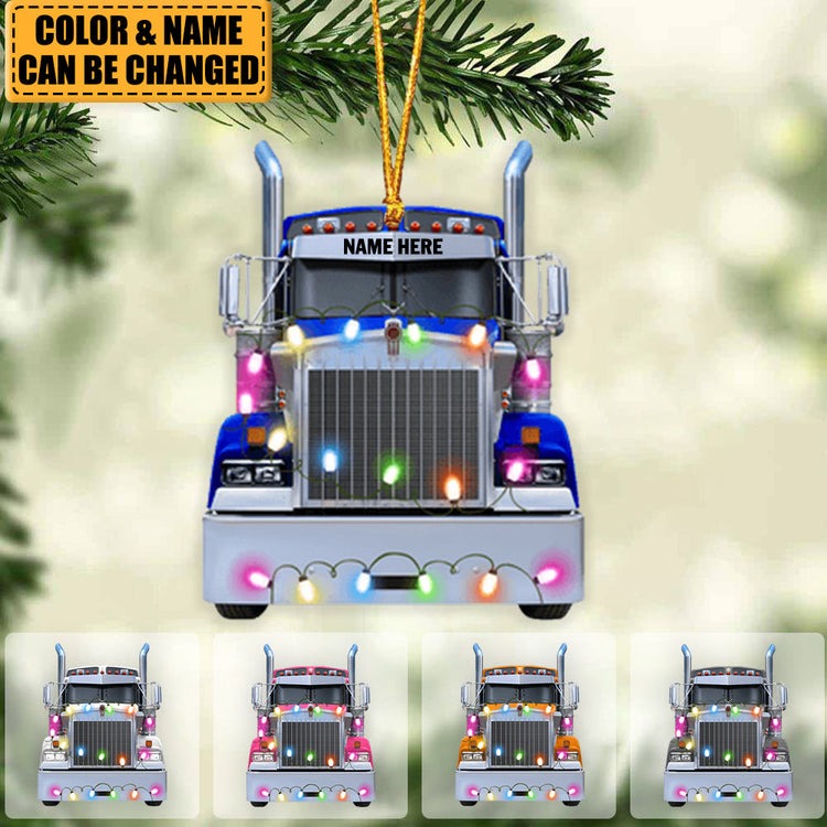 Truck Christmas Ornament, Personalized Christmas Ornament - Christmas Gift For Truck Driver, Best Custom Shape Ornament Decor