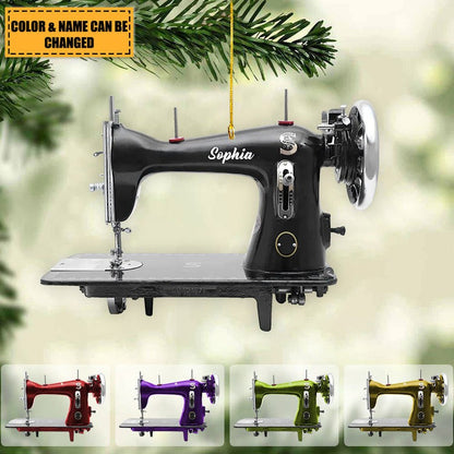 Personalized Sewing Machine Christmas Ornament, Custom Shape Ornaments, Sewing Lover Ornament Christmas