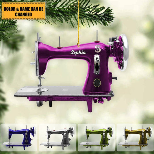 Personalized Sewing Machine Christmas Ornament, Custom Shape Ornaments, Sewing Lover Ornament Christmas