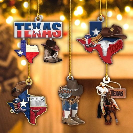 Texas State Lovers Acrylic Ornament, Custom Christmas Ornament Gift For Texas Lovers