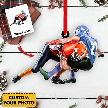 Custom Football Player Acrylic Ornament, Personalized Gift for Football Lovers, Custom Photo Ornament For Football Fans