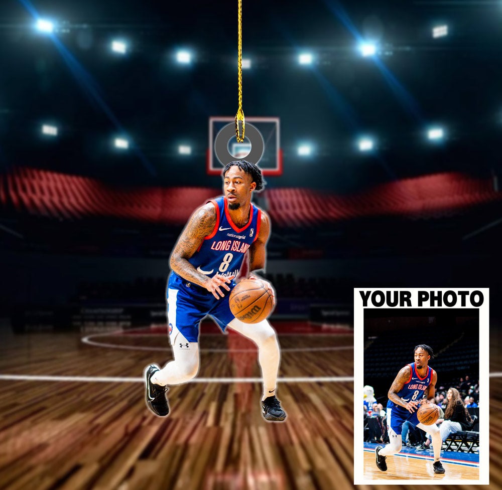 Custom Basketball Photo Acrylic Ornament, Custom Sport Photo Ornament, Christmas Ornament Gift, Custom Shape Ornament