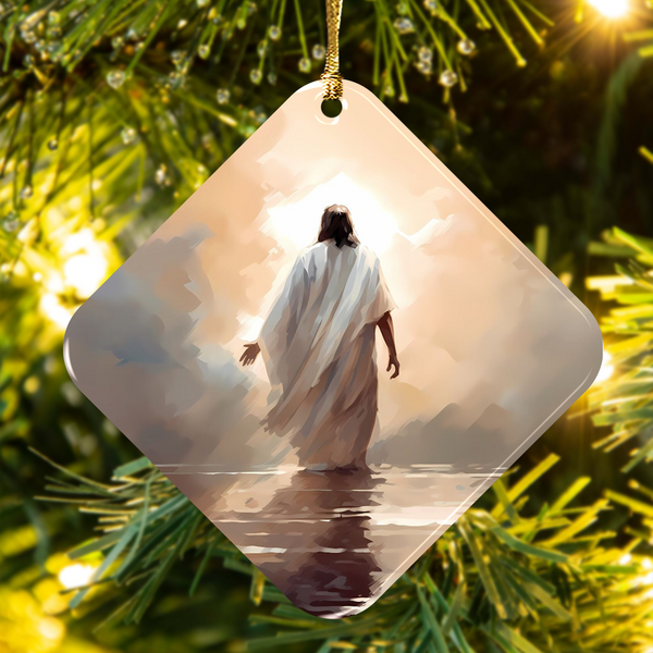 Jesus Walking On Water Acrylic Ornament, Perfect Christmas Gift For Family, Friends, Holiday Decor