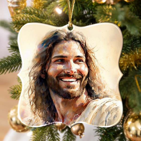 Christ Smiling Acrylic Ornament, Perfect Christmas Gift For Family, Friends, Holiday Decor