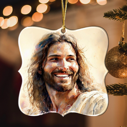 Christ Smiling Acrylic Ornament, Perfect Christmas Gift For Family, Friends, Holiday Decor