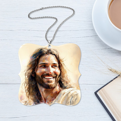 Christ Smiling Acrylic Ornament, Perfect Christmas Gift For Family, Friends, Holiday Decor