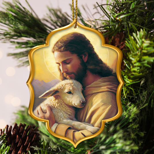 Christ And Lamb Acrylic Ornament The Good Shepherd Ornament, Perfect Christmas Gift For Family, Friends