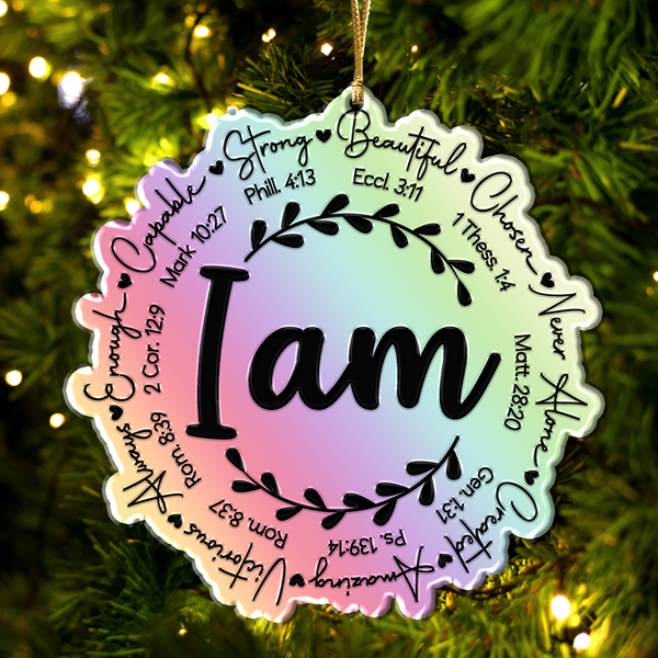 Jesus Acrylic Ornament, I am Inspiration Christian Acrylic Ornament, Perfect Christmas Gift For Family, Friends