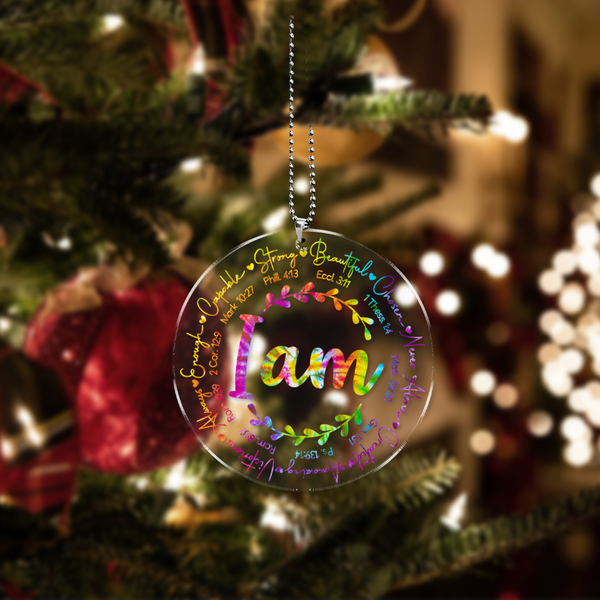 Colorful Peace Hippie Acrylic Ornament, Perfect Christmas Gift For Family, Friends, Holiday Decor