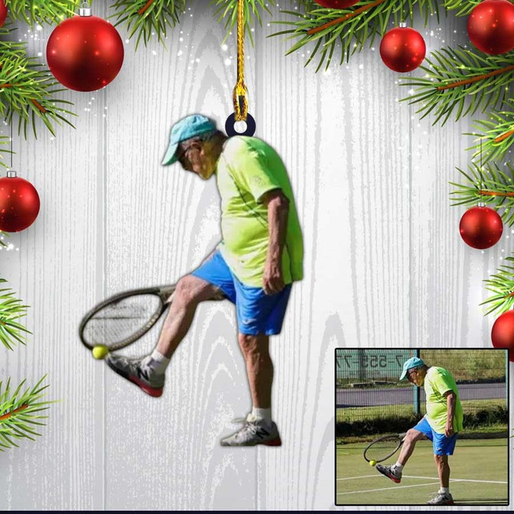 Custom Photo Tennis Player Acrylic Ornament, Custom Christmas Ornament Gift For Tennis Lovers