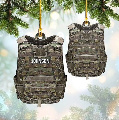 Personalized Army Military Uniform Acrylic Ornament, Custom Name Shape Ornament For Army