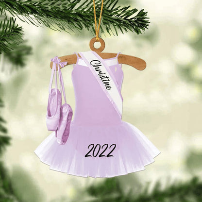 Personalized Ballet Dance Dress Acrylic Ornament, Custom Christmas Ornament Gift For Daughter, Granddaughter