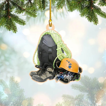 Personalized Climbing Christmas Ornament, Custom Name Climbing Man Acrylic Ornament