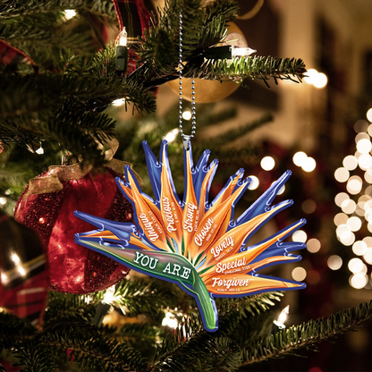 Bird Of Paradise Flower You Are Unique Acrylic Car Ornament, Perfect Christmas Gift For Family, Friends, Holiday Decor