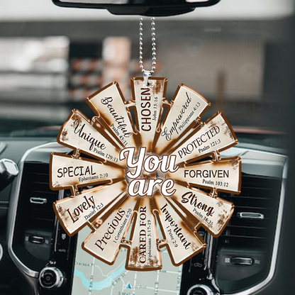 Rusted Windmill You Are Unique Acrylic Car Ornament, Perfect Christmas Gift For Family, Friends, Holiday Decor