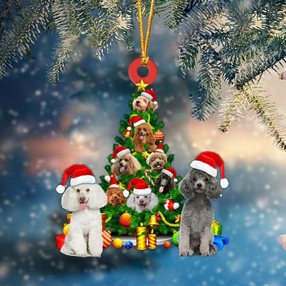 Poodle Dogs Christmas Tree Acrylic Ornament, Dog Gifts For Decor Home, Christmas Gift For Dog Lovers, Dog Owners