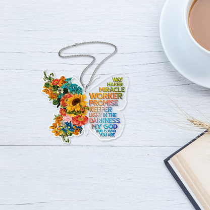 Colorful Flowers Butterfly Way Maker Acrylic Ornament, Perfect Christmas Gift For Family, Friends, Holiday Decor