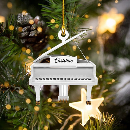 Custom Name Piano Flat Acrylic Ornament, Custom Christmas Ornament Gift For Piano Player