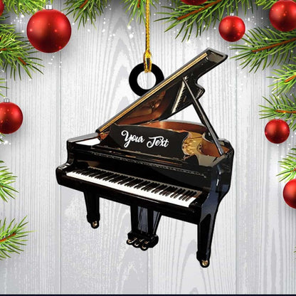 Custom Name Piano Flat Acrylic Ornament, Custom Christmas Ornament Gift For Piano Player