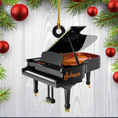 Custom Name Piano Flat Acrylic Ornament, Custom Christmas Ornament Gift For Piano Player