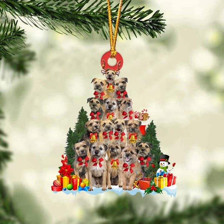 Border Terrier Dogs Christmas Tree Acrylic Ornament, Dog Gifts For Decor Home, Christmas Gift For Dog Lovers, Dog Owners