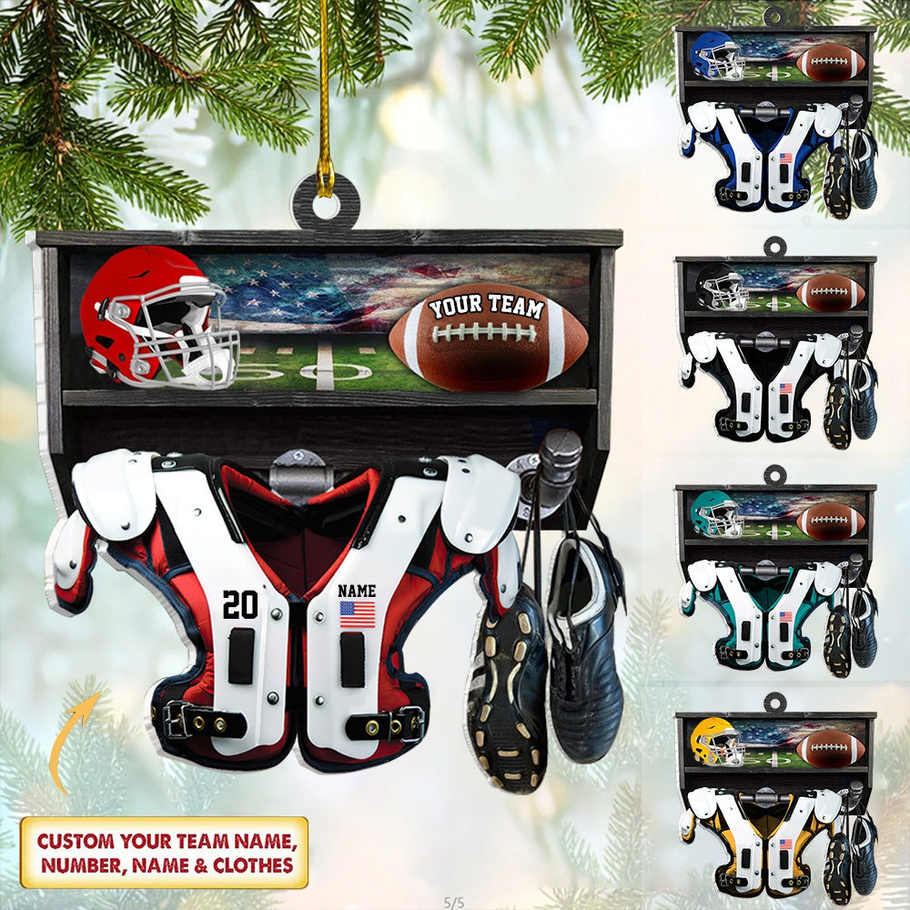 Personalized Acrylic Ornament American Football Christmas Ornament For Football Lovers, Football Player