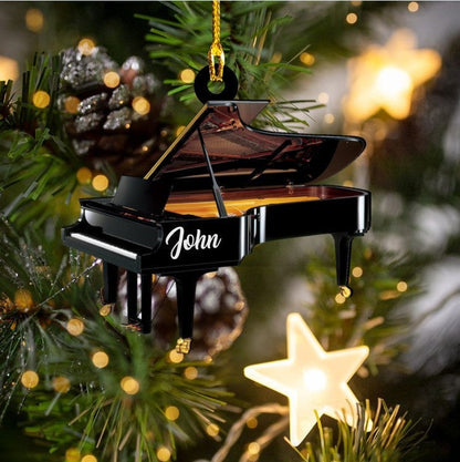 Custom Name Piano Flat Acrylic Ornament, Custom Christmas Ornament Gift For Piano Player