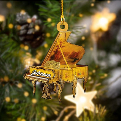 Custom Name Piano Flat Acrylic Ornament, Custom Christmas Ornament Gift For Piano Player