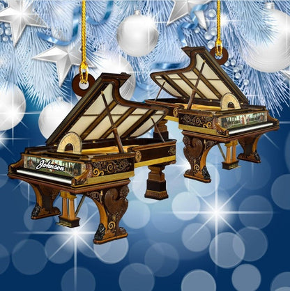 Custom Name Piano Flat Acrylic Ornament, Custom Christmas Ornament Gift For Piano Player
