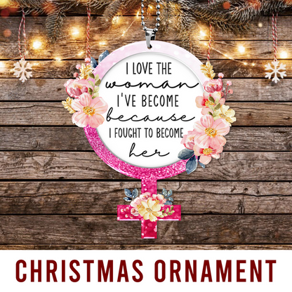 Flower Woman Power Christian Acrylic Ornament, Perfect Christmas Gift For Family, Friends