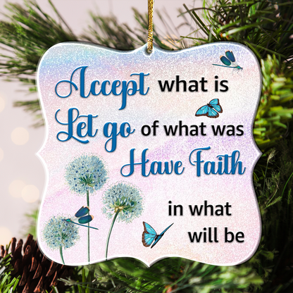 Dandelion Blue Butterfly Have Faith Acrylic Ornament, Perfect Christmas Gift For Family, Friends
