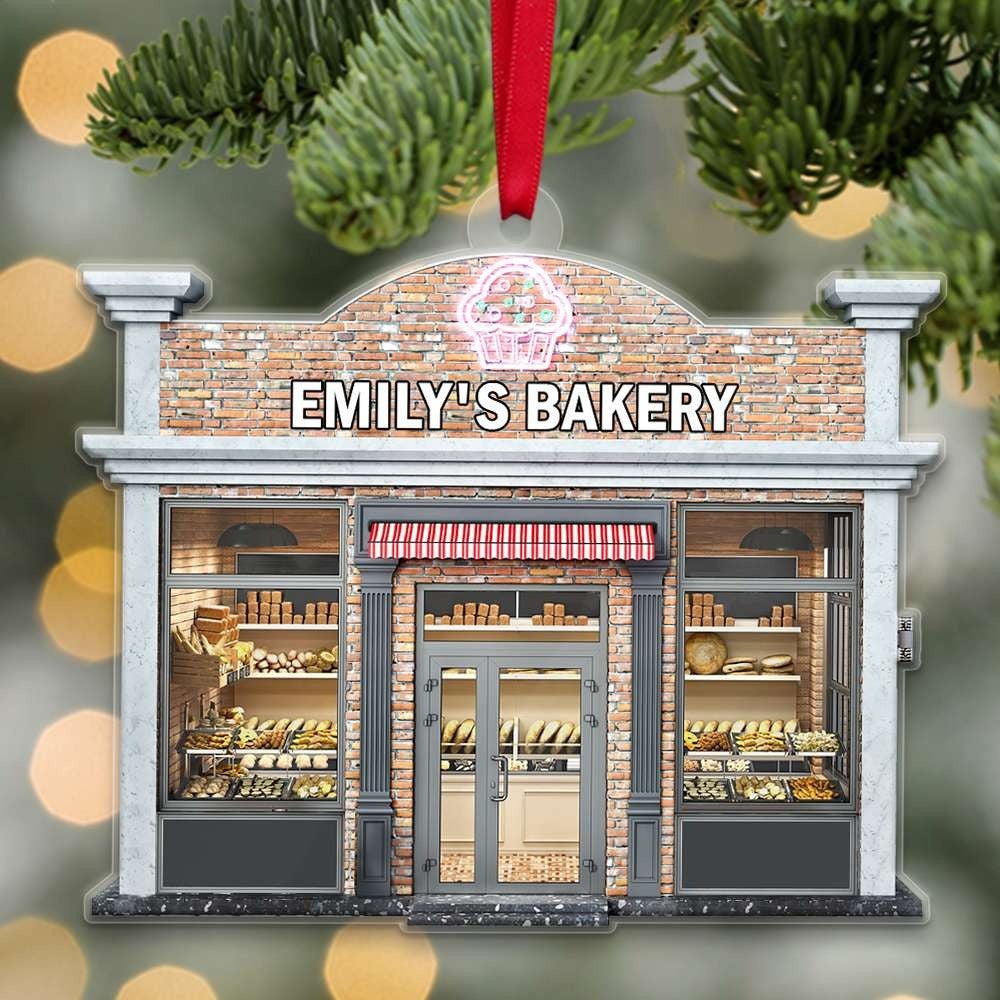 Custom Name Baking Bakery Flat Acrylic Ornament, Custom Christmas Ornament Gift For Baker Friends