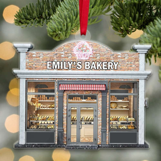 Custom Name Baking Bakery Flat Acrylic Ornament, Custom Christmas Ornament Gift For Baker Friends