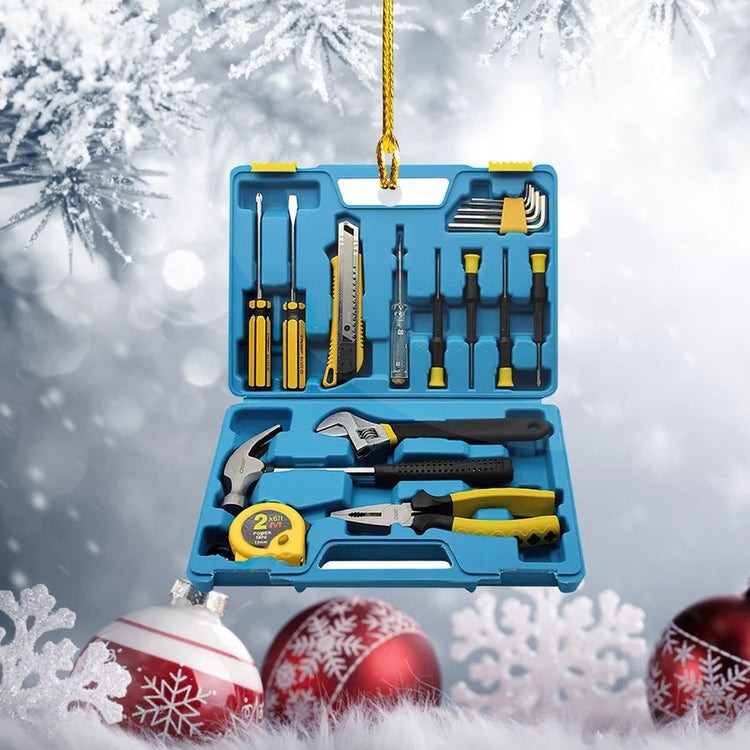 Mechanic Tool Box Ornament Christmas Acrylic Ornament, Mechanic Acrylic Ornament For Him