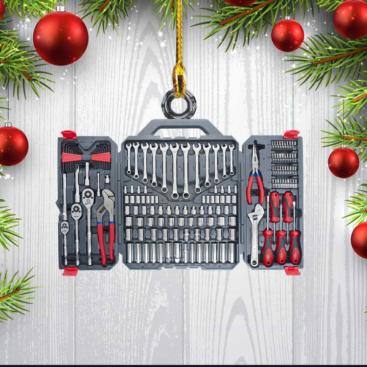 Mechanic Tool Box Ornament Christmas Acrylic Ornament, Mechanic Acrylic Ornament For Him