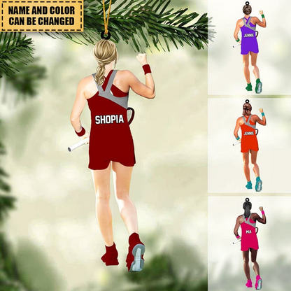 Customized Woman Tennis Player Acrylic Christmas Ornament, Gift For Tennis Lovers, Tennis Players, Wife, Her