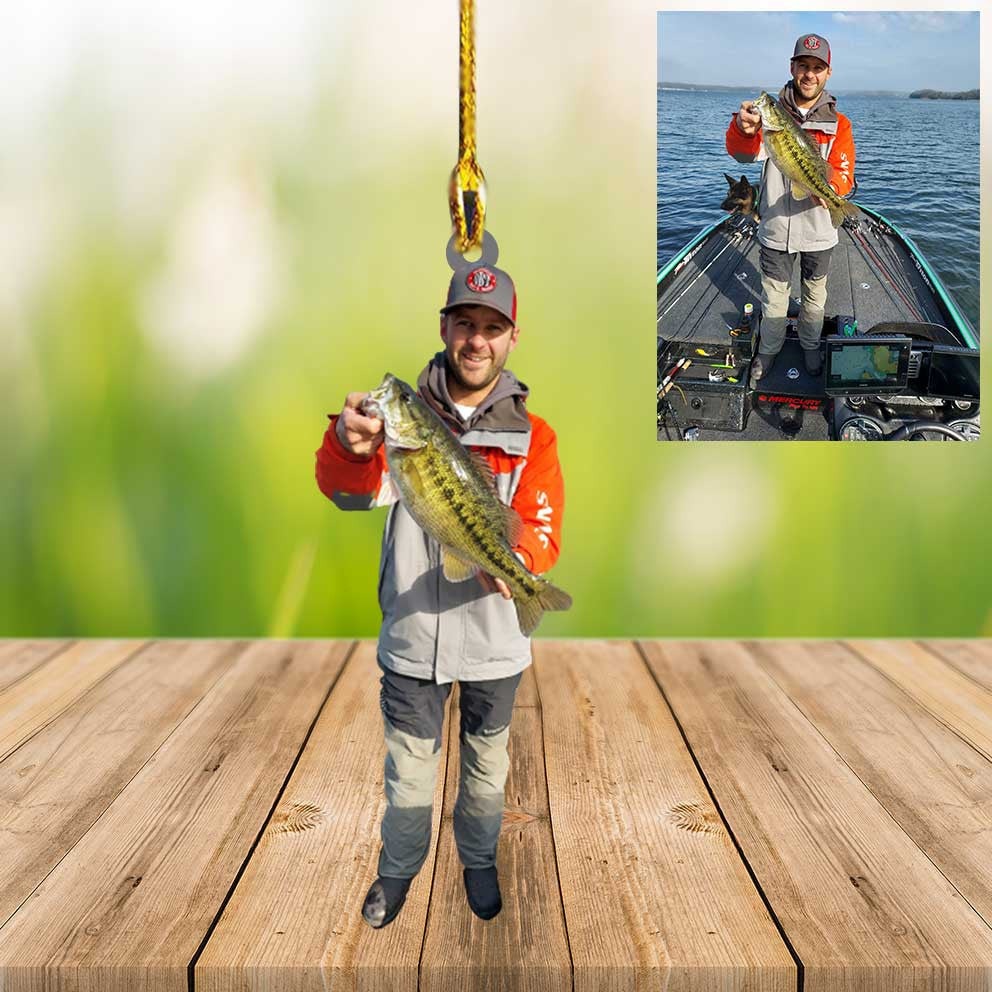 Custom Photo Fishing Acrylic Ornament, Best Gifts For Fishing Lovers, Gift For Father, Boyfriend, Son