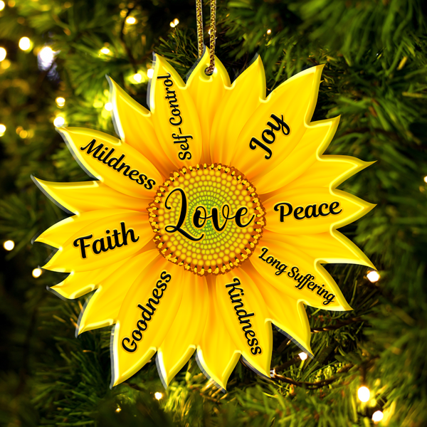 Sunflower Fruit Of The Spirit Christian Acrylic Ornament, Perfect Christmas Gift For Family, Friends