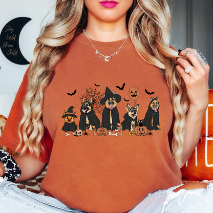 German Shepherd Shirt, German Shepherd Halloween Shirt, Witch German Shepherd Shirt, Witch Dog Shirt, Ghost And Witch Shirt, German Shepherd
