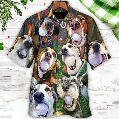 Gof Hawaiian Shirts - Golf Beach Sports, Cute Dogs Beach Hawaiian Shirt For Summer - Perfect Gift For Men, Golfer, Dog Lovers - Cerigifts
