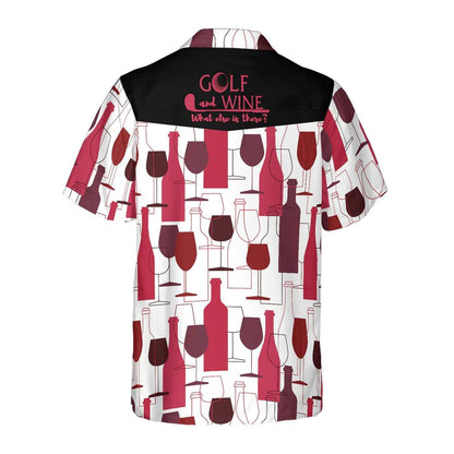 Golf Hawaiian Shirt, Golf and Wine Pattern Hawaiian Shirt, Wine Summer Aloha Shirt - Perfect Gift For Men, Women, Golf Lover, Friend, Family - Cerigifts