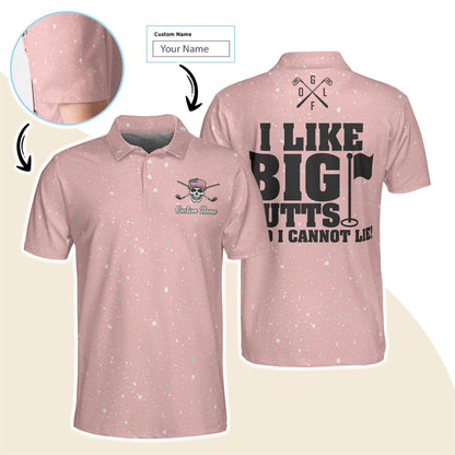 Golf Men Polo Shirt Custom Name - I Like Big Putts And I Cannot Lie Personalized Polo Shirt For Men - Gift For Golfers, Friend, Family - Cerigifts