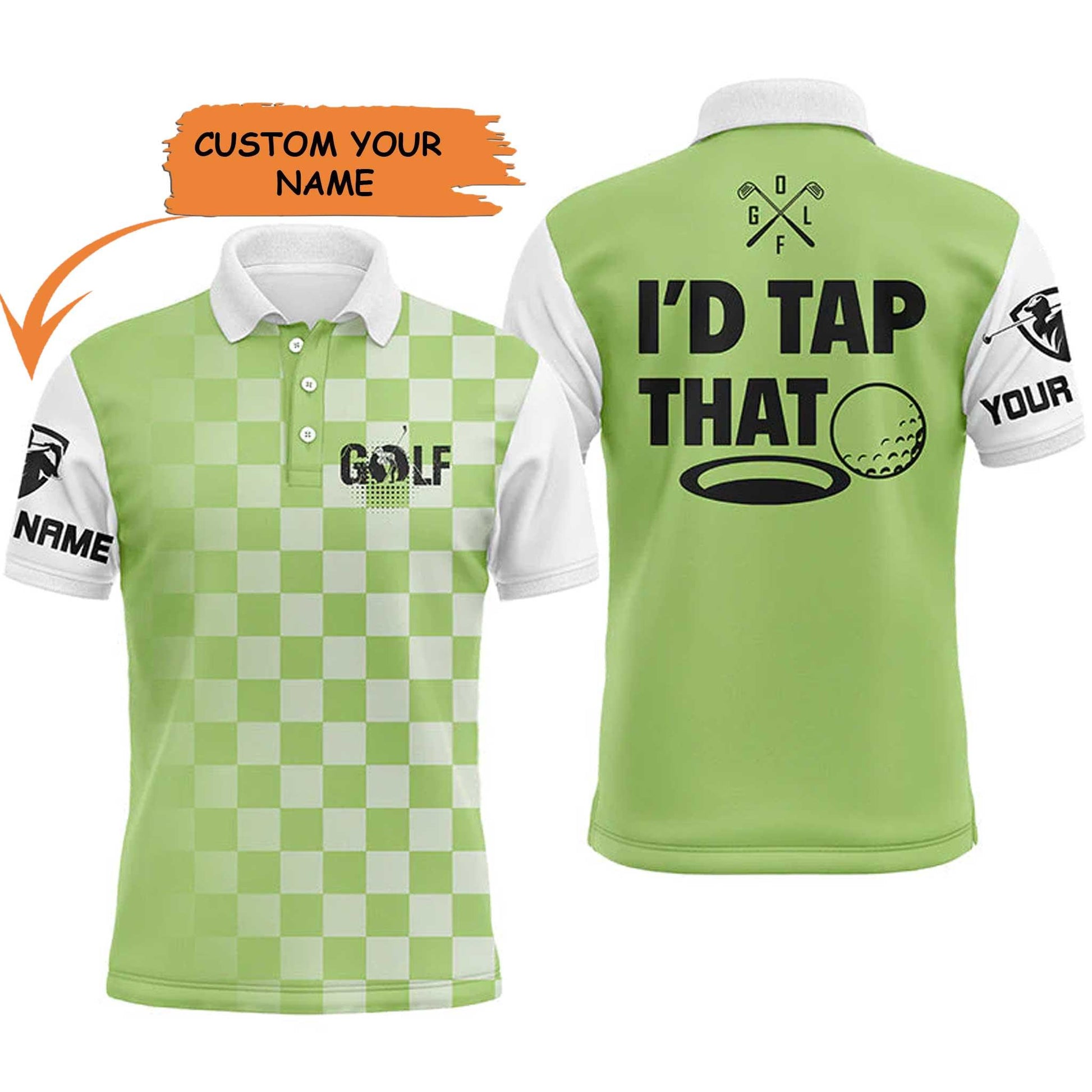Golf Men Polo Shirt - Funny Custom Name Apparel, I'd Tap That Men Golf Polo Shirt - Personalized Gift For Golf Lover, Team, Golfers, Husband, Boyfriend - Cerigifts