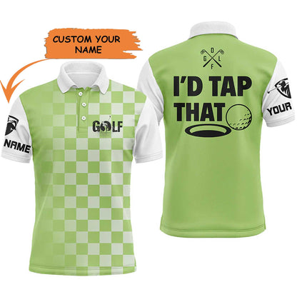 Golf Men Polo Shirt - Funny Custom Name Apparel, I'd Tap That Men Golf Polo Shirt - Personalized Gift For Golf Lover, Team, Golfers, Husband, Boyfriend - Cerigifts