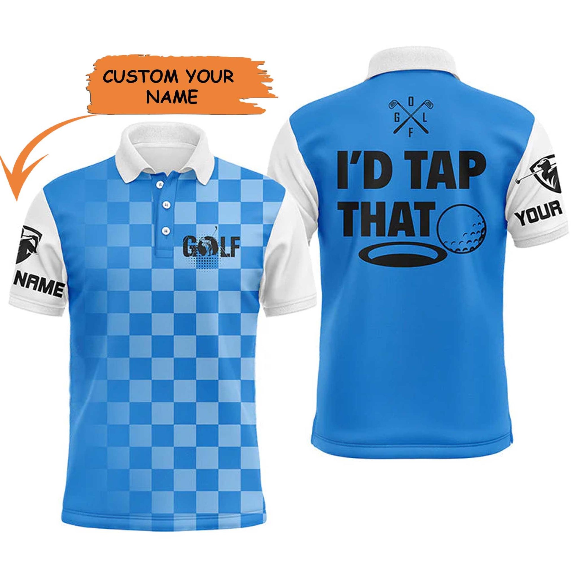 Golf Men Polo Shirt - Funny Custom Name Apparel, I'd Tap That Men Golf Polo Shirt - Personalized Gift For Golf Lover, Team, Golfers, Husband, Boyfriend - Cerigifts
