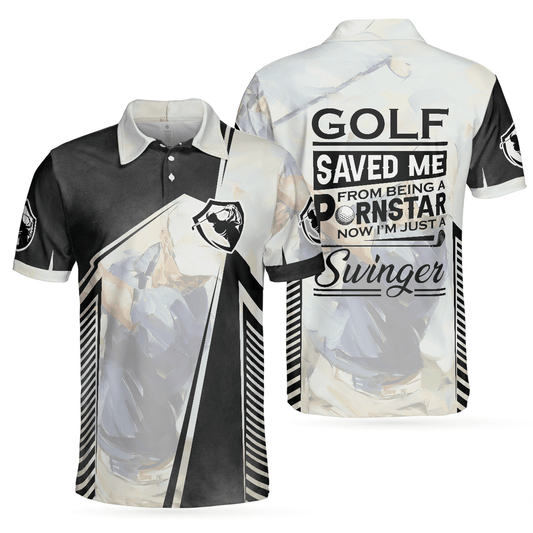 Golf Men Polo Shirt, Golf Saved Me Golfing Polo Shirt, Best Golf Shirt For Men - Perfect Gift For Golfers, Golf Lovers - Cerigifts