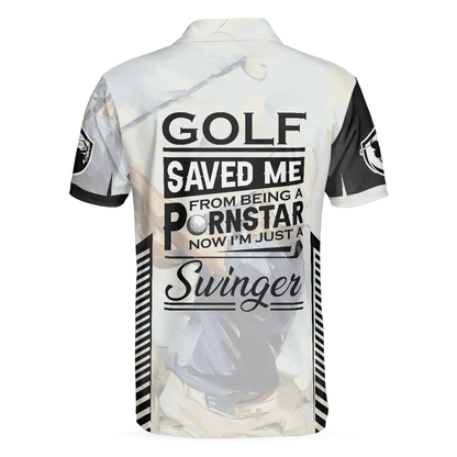 Golf Men Polo Shirt, Golf Saved Me Golfing Polo Shirt, Best Golf Shirt For Men - Perfect Gift For Golfers, Golf Lovers - Cerigifts