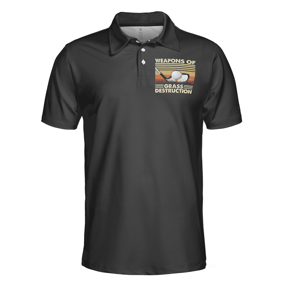 Golf Men Polo Shirts - Weapons Of Grass Destruction Vintage Chess Graphic Black Background Men Polo Shirts - Perfect Gift For Men, Golfers, Golf Lover - Cerigifts